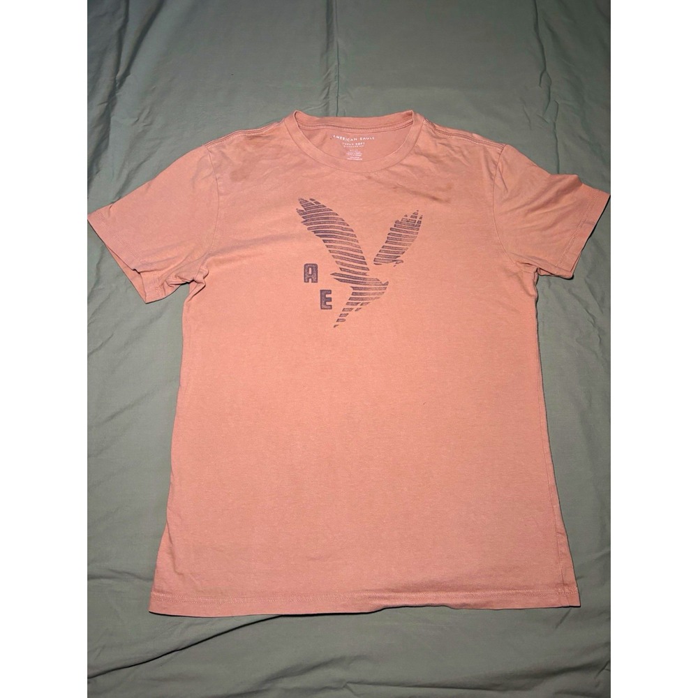 American Eagle Super Soft Men's Graphic Logo T-Shirt, Pink, Size S